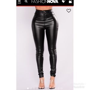 Faux leather pants